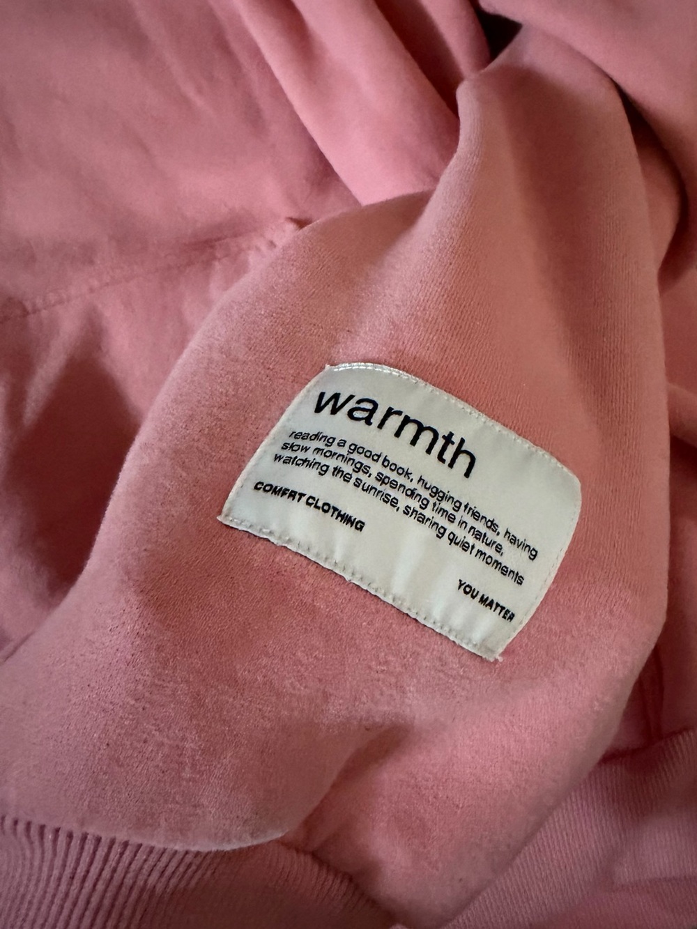 Oversized and weighted coral blush Track Pants & Hoodie You Matter COMFRT 2XL - Picture 7 of 16